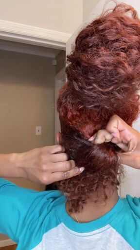 mohawk bun hair tutorial, Folding hair into bun