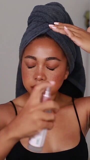 summer makeup routine, Applying setting spray