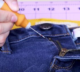 how to replace a zipper on jeans, Removing the broken zipper