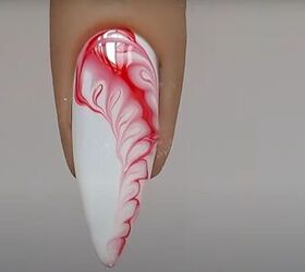 Easy Red and White Swirl Nail Art Tutorial