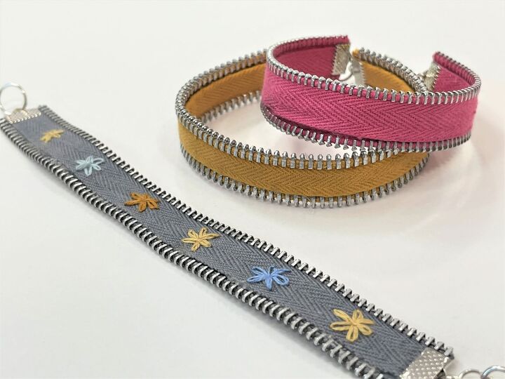 3 adorable diy upcycled zipper bracelets styles, wide band zipper bracelets