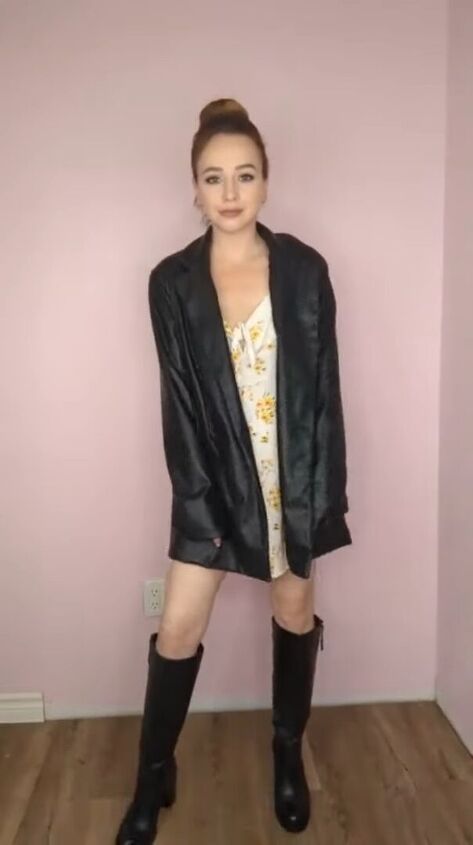 sundress outfit ideas, Leather jacket