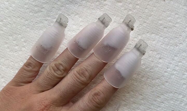 how to remove gel nails at home, Soaking nails