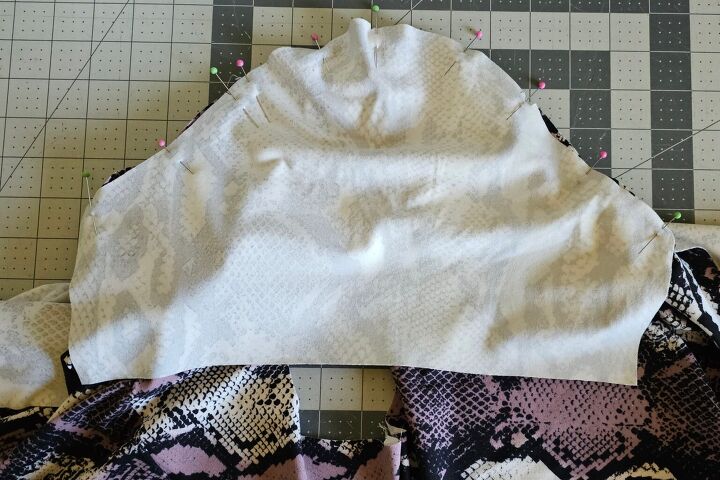 sew a faux snakeskin shirt with a gathered front