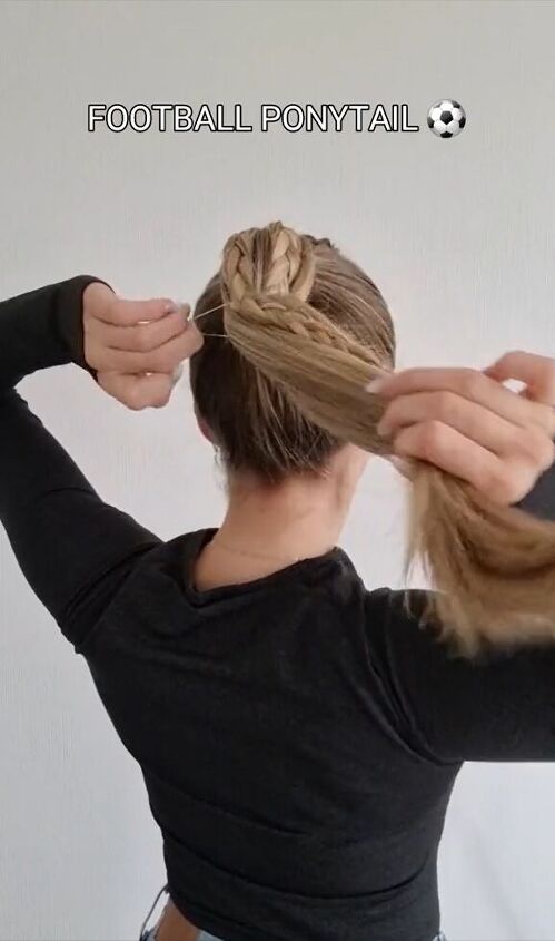 start with 2 braids for this unique look, Adding elastic