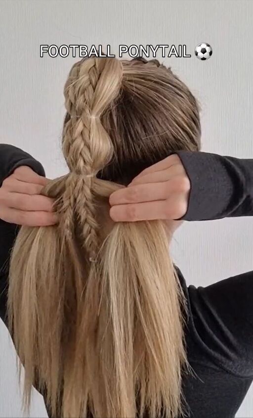 start with 2 braids for this unique look, Repeating process