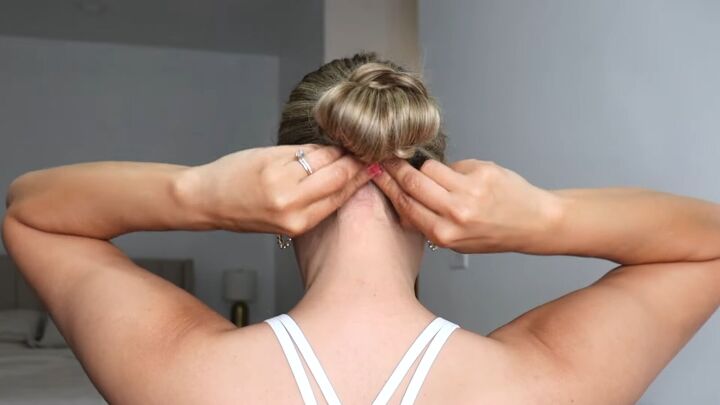 workout hairstyles, Workout hairstyle 1 Braided low bun