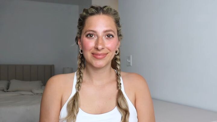 workout hairstyles, Workout hairstyle 3 Two strand to three strand pigtail braids