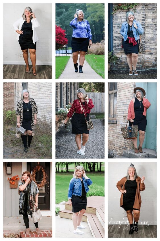 how to style a knit lbd nine ways, Here are nine ways to style one black t shirt dress From day to night and everywhere in between your return on investment is crazy good lbd blackdress plussize blacktshirtdress leithblackdress midsize