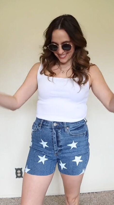 these shorts are so easy to make and perfect for 4th of july, July 4th DIY shorts