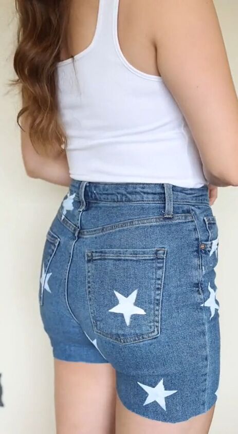 these shorts are so easy to make and perfect for 4th of july, July 4th DIY shorts