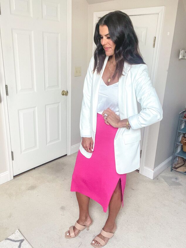 4 ways to style a hot pink skirt for summer