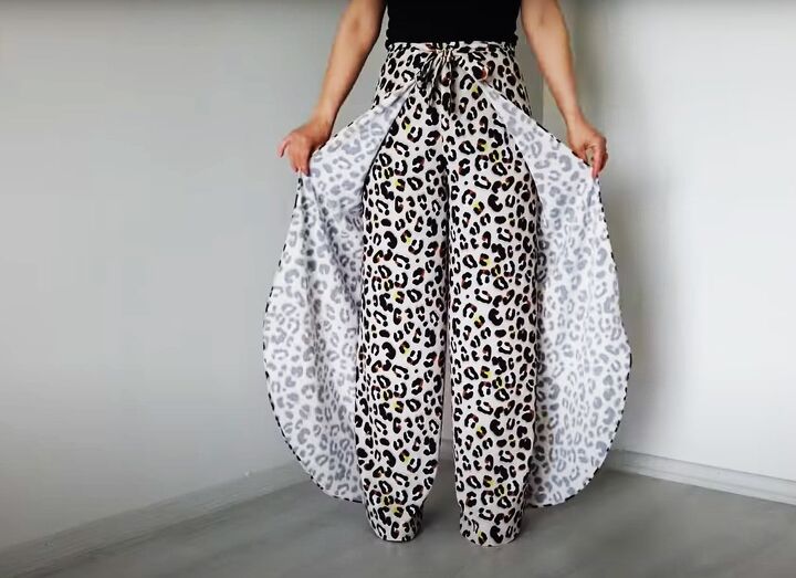 how to make wrap pants, Wearing your DIY wrap pants