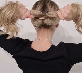 quick and easy everyday updo, Tightening ponytail