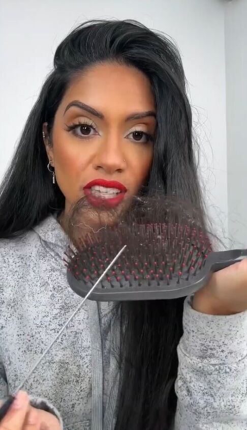 how to clean hair brushes with vinegar, Removing hair from brush