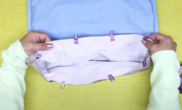 upcycle pants, Attaching the lining