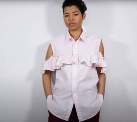 mens shirt refashion, Men s shirt refashion DIY ruffle blouse