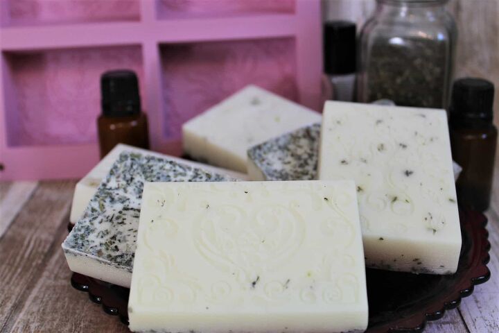 Goat milk soaps for sinus relief homemade soap bars with essential oil and mold in background