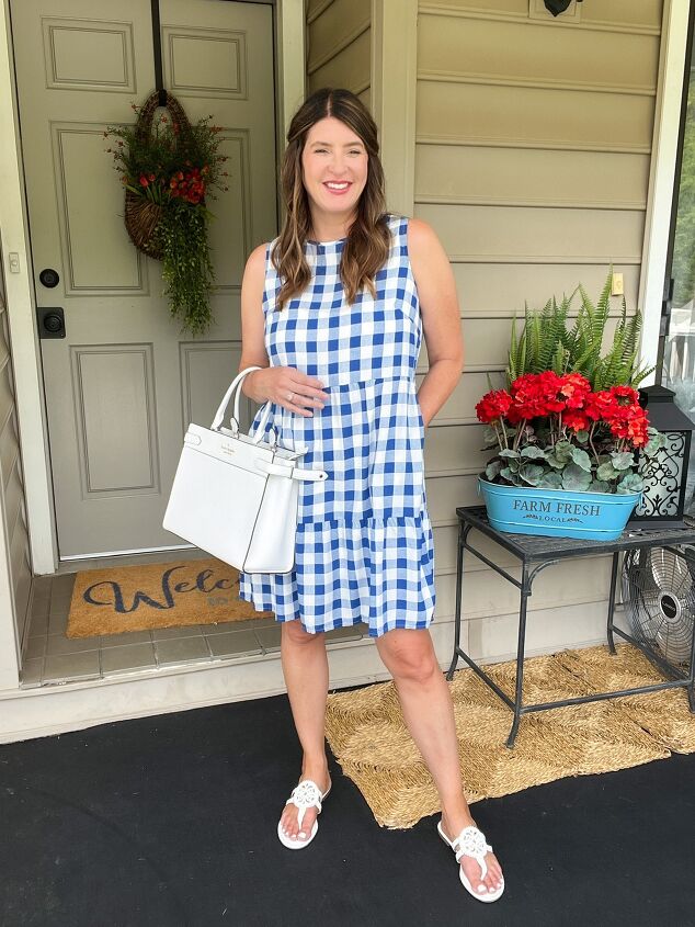 subtle july 4th outfit ideas, Gingham Dress