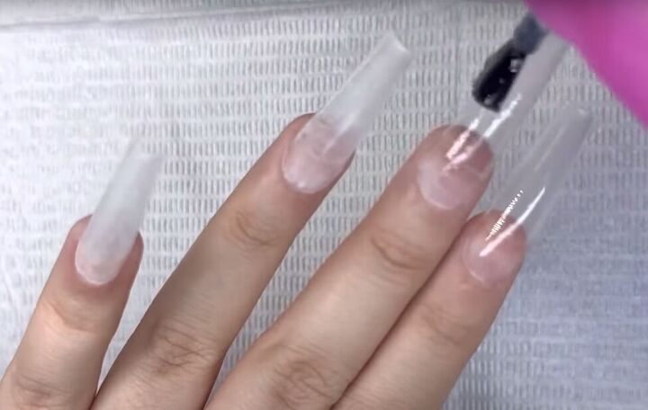 ombre gel nails, Applying base coat