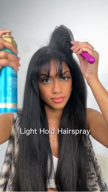 voluminous hair, Adding hairspray