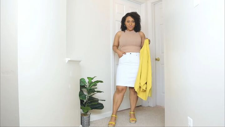 how to style a white skirt, Pops of yellow