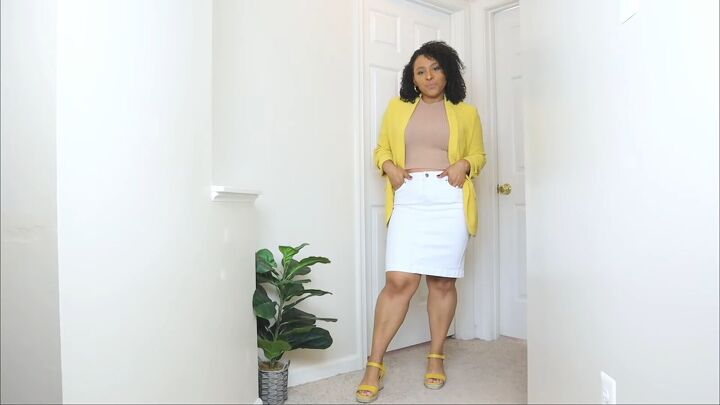 how to style a white skirt, Pops of yellow