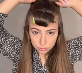 cute bow hairstyle, Tying half ponytail