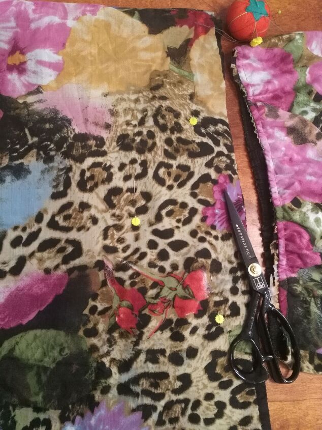 sew a maxi dress into a skirt elise s sewing studio, I cut the bodice off here before cutting 1 5 above my pin that wasn t really necessary
