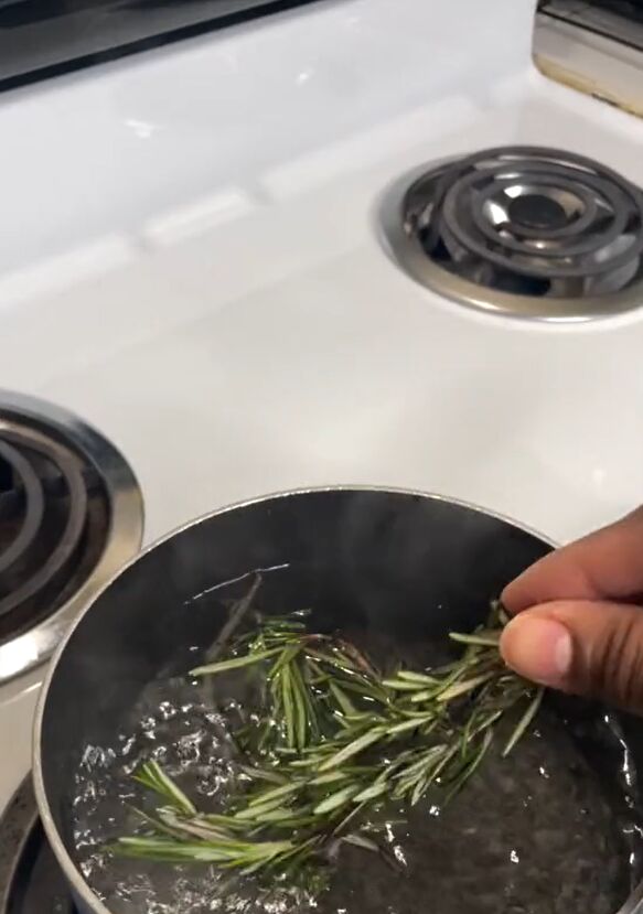 beat the heat this summer with this frozen rosemary diy hair product, Making rosemary water
