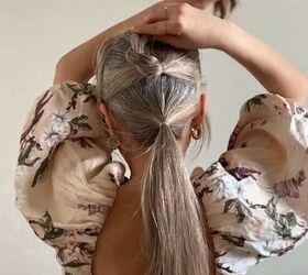 braided flower updo, Wrapping hair into bun