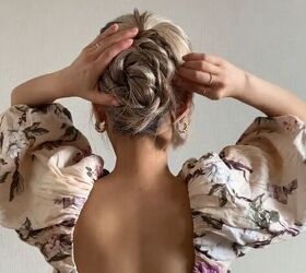 braided flower updo, Pinning