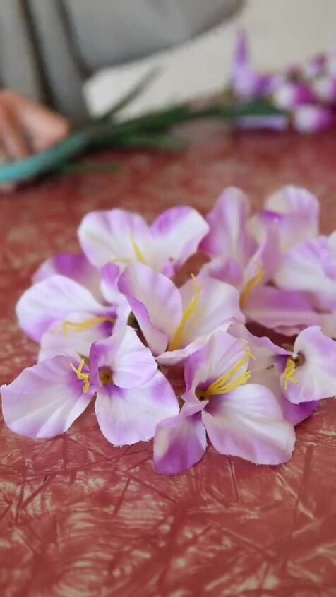 grab some walmart faux flowers for this amazing summer heel diy, Preparing faux flowers