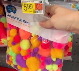 all you need is a bag of pom poms for this colorful diy, Buying supplies