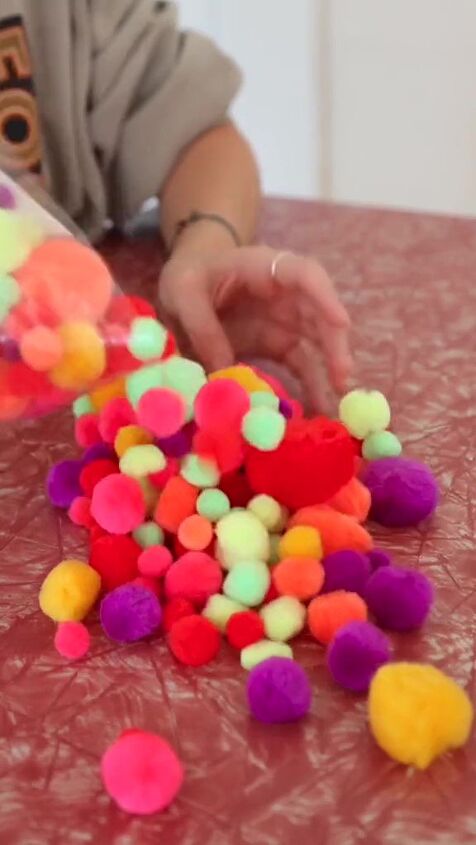all you need is a bag of pom poms for this colorful diy, Planning design