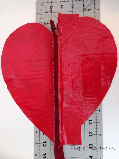 no sew duct tape heart pouch