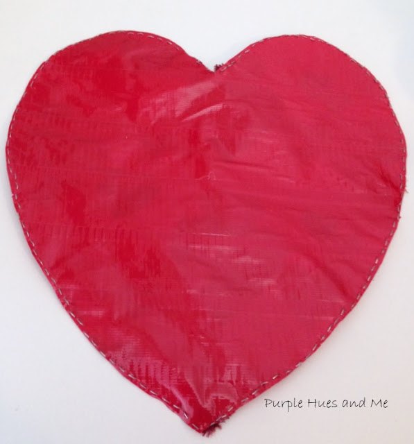 no sew duct tape heart pouch