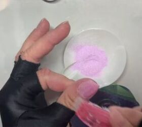 nails with pink powder, Cleaning up nail