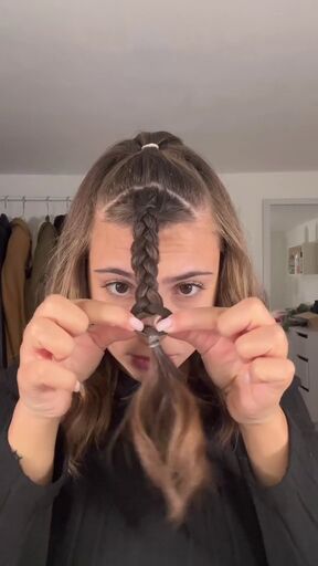 not your average half up hairstyle, Pulling braid