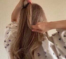 She loops her hair around her thumb for this unexpected styling trick