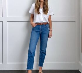 how to finish an outfit without layering merrick s art, white shirt and jeans with belt