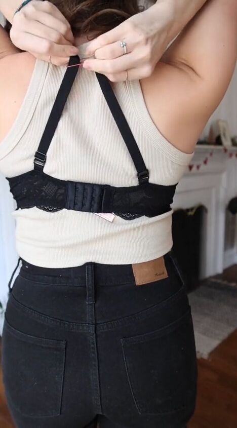 grab a paperclip for this bra hack, Attaching paperclip