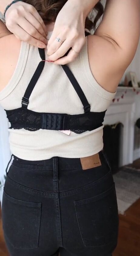 grab a paperclip for this bra hack, Attaching paperclip