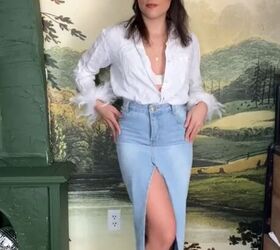DIY Denim Skirt From Thrifted Jeans