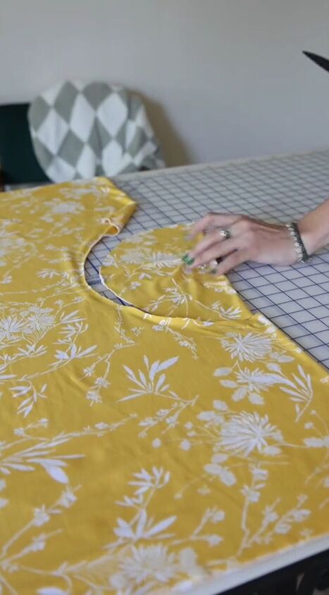transform a simple piece of fabric into the cutest no sew cover up, Cutting fabric