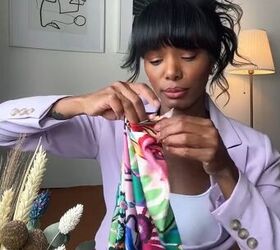 this unique scarf trick leaves you with a stunning after, Folding scarf