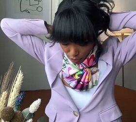 this unique scarf trick leaves you with a stunning after, Tying scarf