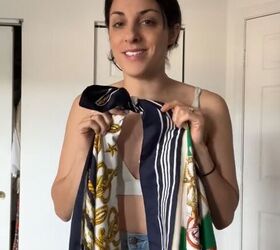 She tied 2 of her grandma's silk scarves together for this stunning summer look we can't wait to copy