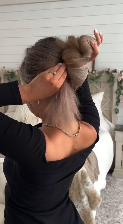 easy french updo perfect for hot days, Tucking ends