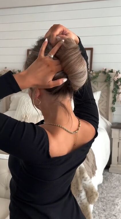 easy french updo perfect for hot days, Adding pins
